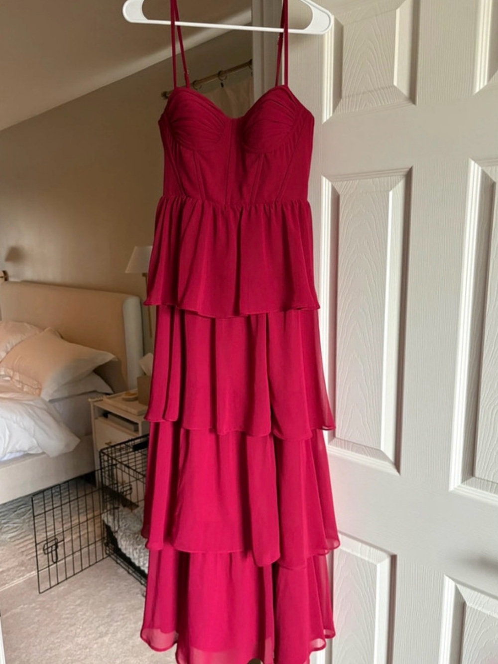 Azazie Tiered Spaghetti Strap Dress